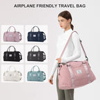HYC00 Travel Duffel Bag,Carry-on Overnight Weekender Bags for Women,Sports Tote Gym Bag with Wet Pocket