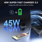 45W Samsung Super Fast Charger Block, 2Pack Type C Fast Charging Block with 3FT 6FT USB C Charger Cable Compatible with Samsung Galaxy S24 S23 S22 S21 Ultra/S20/S20 Ultra/Note 20 Ultra