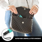 Compact Travel Umbrella for Purse - Flat Handle, Waterproof for Light Rain