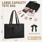 RAINSMORE Laptop Bag for Women 15.6 Inch Work Tote Bags Waterproof Leather Laptop Tote Professional Computer Briefcase