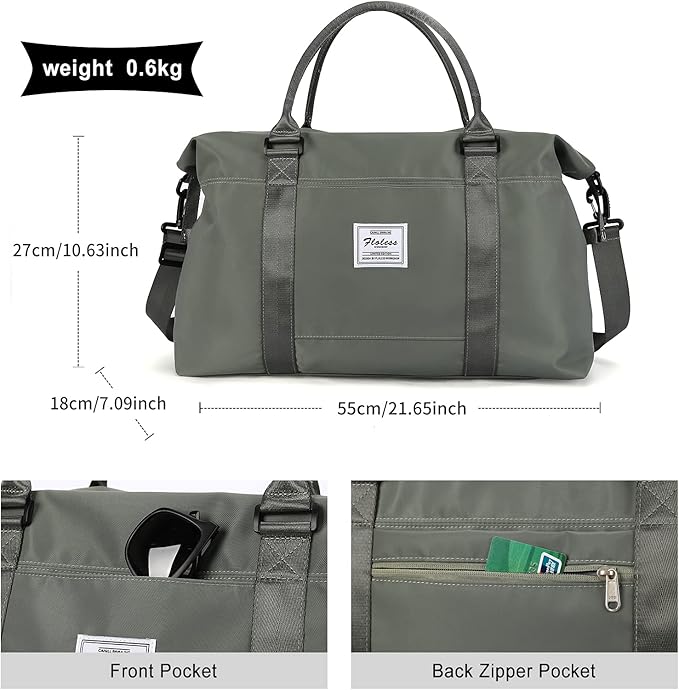 HYC00 Travel Duffel Bag,Carry-on Overnight Weekender Bags for Women,Sports Tote Gym Bag with Wet Pocket