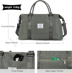 HYC00 Travel Duffel Bag,Carry-on Overnight Weekender Bags for Women,Sports Tote Gym Bag with Wet Pocket