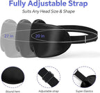 Sleep Eye Mask for Men Women, Silk Sleep Mask for Side Sleeper, Travel Blackout Night Blindfold Eye Shade Cover with Adjustable Strap (Black & Pink)