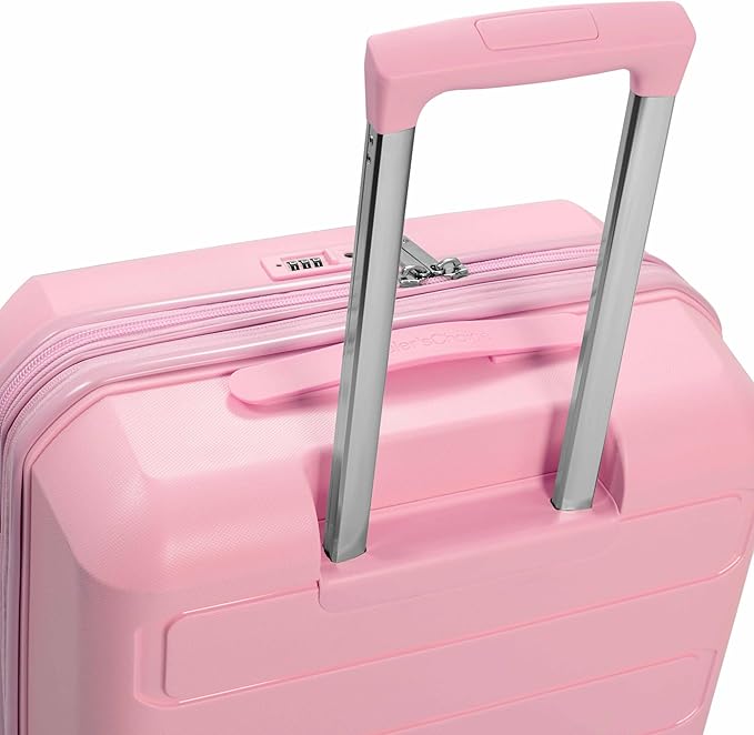 Traveler's Choice Pagosa Hardshell Expandable Luggage with Spinner Wheels, Pink, 26-Inch Medium