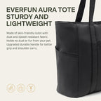 Everfun Large Tote Bag for Women, Ultra Soft Gym Tote, Everyday Yoga Washable Bag with Zipper, Travel, Beach, Laptop Work