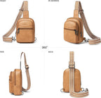 LATMAP Sling Bag For Women Faux Leather Small Casual Daypack Backpack Fanny Pack Crossbody Chest Bags Purse