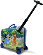 Fast Forward 18" Bluey Kids Ride On Luggage-HardShell Rolling Travel Suitcase-Lightweight Ride On Suitcase For Kids
