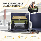 Lekereise Top-Expandable Pet Carrier 17x11x9.5 Inch Alaska Hawaiian Airline Approved Soft Sided Underseat to 12lbs Travel Carriers for Small Dogs and Cats with Locking Safety Zippers Anti-Scratch Mesh
