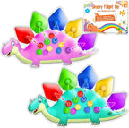 UIIOPJIOM 2PC Dinosaur Color Sorting Sensory Toys for Toddler, Montessori Toys Fine Motor Skill Game Learning Activities Quiet Calm Down Fidgets for Classroom Boys Girls Easter Basket Stuffers Gifts