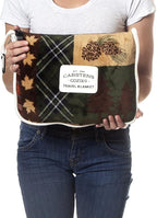 CARSTENS, INC. Travel Blanket, Premium Compact 2-in-1 Airplane Blanket/Pillow, Tree Plaid Rustic