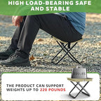 2-in-1 Collapsible Camping Stool & Sling Bag / 220LB Load Capacity Folding Portable Fishing Stool/Collapsible Stool for Camping, Hiking, Fishing, Gardening & Beach Outdoor Activities