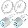 90W Car Charger USB C Fast Charge for iPhone 17 Pro Max/Air/17e/16 Plus/16e/15/iPad/MacBook Neo Phone Automobile Accessories, 2 Pack Dual 45W USBC Port Cigarette Lighter Adapter with 3.3FT Type C Cord