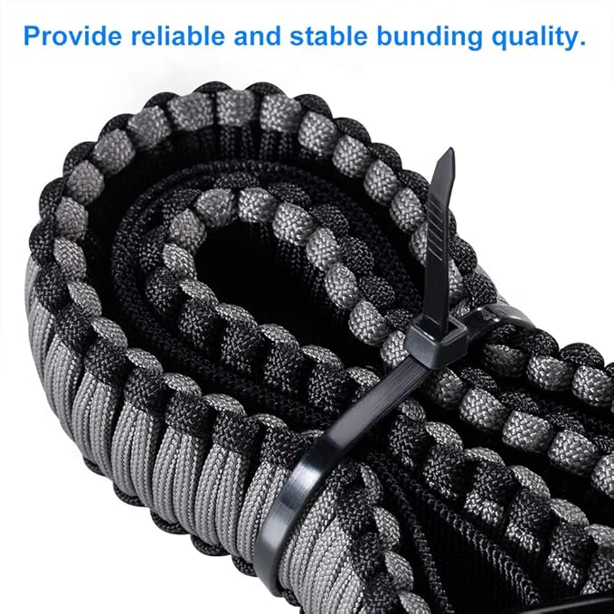 Zip Ties 8 inch Black Zip Ties 1000 Pack, Wire Ties with 50lb Tensile Strength, UV Resistant Cable Ties, Self-locking Plastic Ties for Indoor and Outdoor Use, by Tantti.