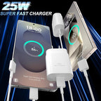 USB C Android Charger Fast Charging Cord, Super Fast Phone Chargers 10FT C to C Type Cable with 25W USBC Wall Block for Samsung Galaxy S26 S25 S24 Ultra Plus/S23/S22/S21/S20/Note 20/10, White