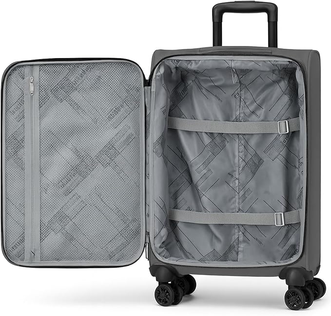 World Traveler Dejuno Jasper Lightweight Expandable Spinner Luggage, Charcoal, 3-Piece Set(20in,24in,28in)