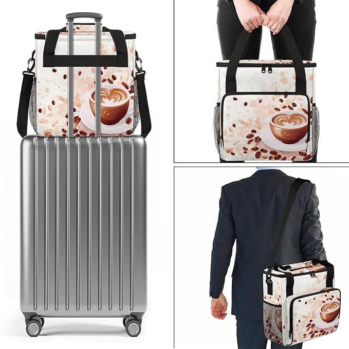 Coffee Maker Travel Bag Compatible with Keurig K-Mini, K-Mini Plus or Other Accessories, Portable Coffee Maker Case with Shoulder Strap for Travel(Bag Only)