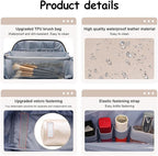 BOYATU Travel Makeup Bag Organizer Cosmetic Bag: 3 Pcs Set Make up Bags for Women with Handle - Waterproof Vegan Leather Toiletry Bags Travel Essentials Pouch with Compartments (C-03-Sliver)