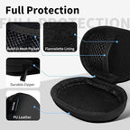for Earbuds Carrying Case, Small Oval Storage Cases, Portable Storage Earbud Pouch Bag for Earbuds, in-Ear Headphones, Earphones, Headsets, USB Charging Cable, Black1