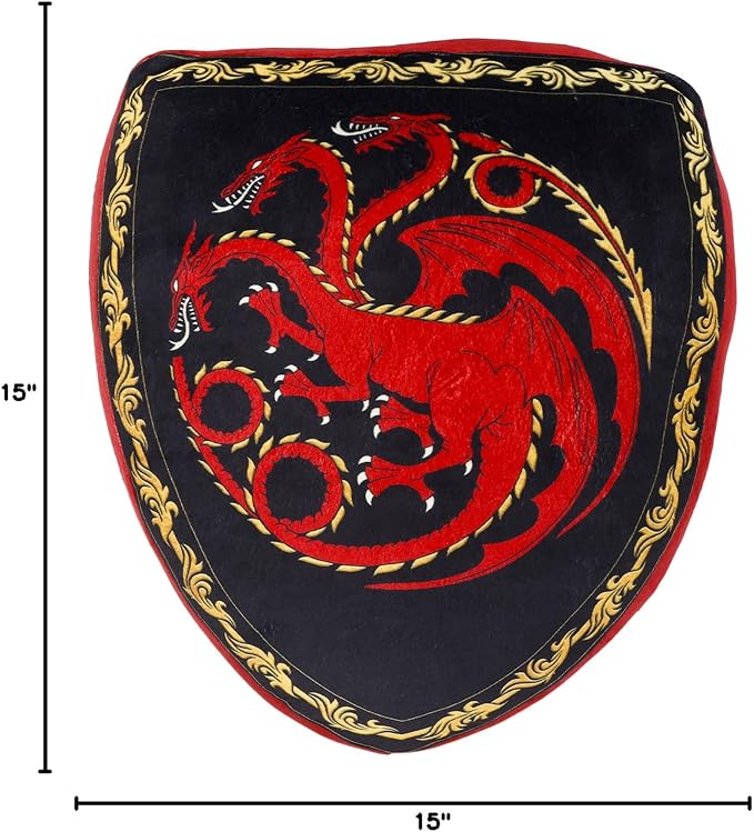 Game of Thrones Pillow and Blanket Set - Bundle with 48" x 60" House of the Dragon Fleece Throw Blanket, Throw Pillow, Bookmark | Cozy Game of Thrones House of the Dragon Room Decor Set