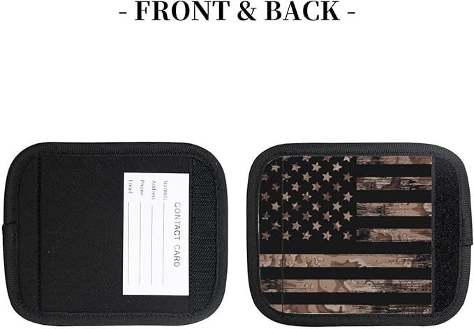 American Flag with Desert Camouflage Pattern Luggage Handle Wraps 2 Pack for Suitcase, Handle Covers Suitcase Luggage Handle Wrap Luggage Tag Wraps Travel Accessories