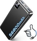 Portable Charger Power Bank, 56800mAh Battery Pack, 22.5W Fast Charging Portable Phone Charger for Camping Travel Essential Compatible with iPhone 17/16/15/14/13 Series, Samsung, Google,iPad-Black