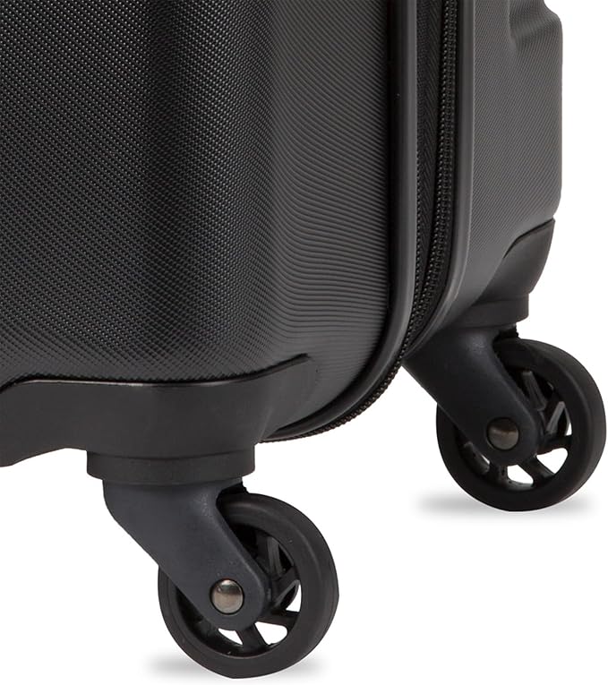 SwissGear 7366 Signature Hardside Expandable Luggage with Spinner Wheels, TSA Lock, Black, Checked-Medium 23-Inch