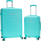 Rockland Palm Beach Hardside 2 Piece ABS Luggage Set, (20"/27"), Turquoise
