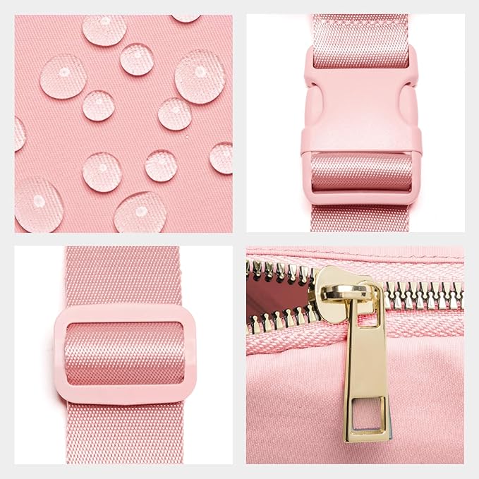 Gitus Belt Bag Fanny Pack Crossbody Bags with Initial Letter Patch Cute Stuff Birthday Gifts for Teenager Girls Trendy Preppy Stuff for Teen Girls Cool Stuff for Teens (Light Pink-B)
