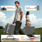 Krute Carry On Luggage 20 inch Aluminum Frame Luggage with Spinner Wheels Hardshell No Zipper PC+ABS TSA Lock Zipperless Suitcases Gray