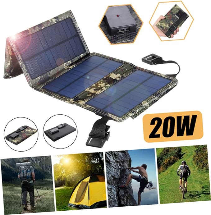 DOITOOL Portable Solar Panel Charger for Cell Phone USB Emergency Solar Charger for Car Camping