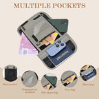 Passport Holder for Travel, Neck Pouch Travel Wallet With RFID Blocking, Waterproof Lightweight Passport Wallet for Women and Men (Gray)