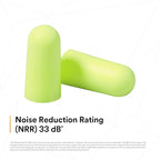 3M Ear Plugs, E-A-Rsoft Yellow Neons 391-1005, Bottle of 400 Pair of Disposable Earplugs, Slightly Longer, Uncorded, 33 NRR, Tapered Cylinder Shape, Slow Recovery Foam