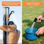 Portable Camping Shower, 7800mAh Rechargeable Outdoor Shower with Digital Display, High-Pressure Pump Bonus Toilet Sprayer, Tool-Free Installation for Hiking, Travel, Beach, Pet & Car Cleaning