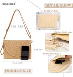 COOKOOKY Straw Clutch Handbag Summer Beach Straw Purse for Women woven Envelope Bag | Straw, Summer, Beach, woven, Straw, Summer