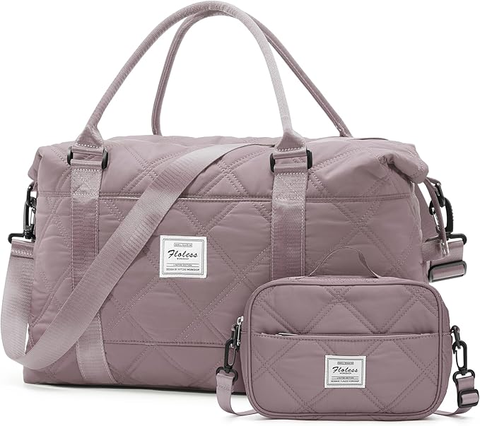 HYC00 Travel Duffel Bag,Carry-on Overnight Weekender Bags for Women,Sports Tote Gym Bag with Wet Pocket