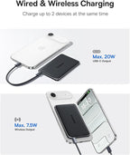 Baseus Picogo Power Bank, 0.3" Ultra Slim 5000mAh MagSafe Battery Pack, Upgraded CCC Certified and Polished Alloy Magnetic Portable Charger, Wireless Charger for iPhone 17/16/15/14/13/12