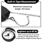 4 Pack Luggage Weight Scale, 80 Lbs Portable Fishing Hanging Scale with Tape Measure and Hook, Dual Unit Travel Suitcase Kitchen Dial Weight Scale for Shopping Traveling Food Weighing