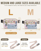 Capolo Fanny Packs for Women Fashion Waist Packs Bag with Adjustable Strap and 4 Zipper Pockets Waterproof Everywhere Crossbody Belt Bag for Workout Running Travelling(Flamingo, Large)