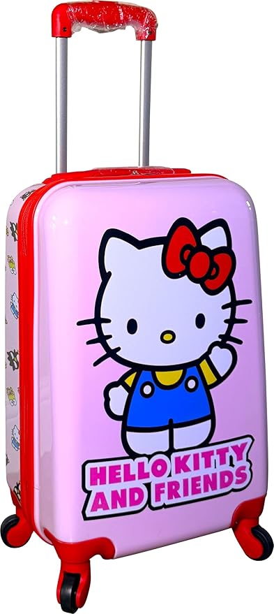 Fast Forward Kids Licensed Hard-Side 21" Spinner Luggage Lightweight Carry-on Suitcase Hello Kitty I