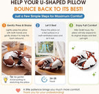 HunnmingRe 5 Pcs Travel Pillow and Blanket Set, 5 in 1 Travel Airplane Compact Includes 40 x 60 Inch Throw Blanket Eye Mask Neck Pillow Earplug and Bag Gifts for Travelers Women(Cow Print,Brown)