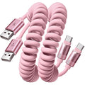 LISEN Pink USB C Cable, Gifts for Women Men 2 Pack for Android Auto & CarPlay Cable, Type C Charger Pink Compatible with iPhone 17/16 Galaxy S25/S24 Car Accessories for Women Wife Girlfriend Sisters