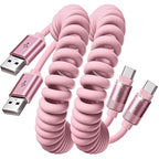 LISEN Pink USB C Cable, Gifts for Women Men 2 Pack for Android Auto & CarPlay Cable, Type C Charger Pink Compatible with iPhone 17/16 Galaxy S25/S24 Car Accessories for Women Wife Girlfriend Sisters