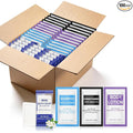 25 Sets 4-IN-1 Hotel Toiletries Bulk Set,100 Pcs 0.35 oz each Packets Shampoo,Conditioner, Body Wash and Lotion Mini Travel Size Toiletries Supplies kit for Guests,Homeless,Motel
