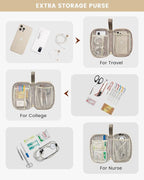 LOVEVOOK Laptop Backpack for Women, 15.6 Inch Work Laptop Bag with USB Port, Fashion Teacher Nurse Backpack Purse, Waterproof Travel Computer Backpack with Organizer Bag, 2PCS, Beige-Khaki