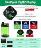 WADEO Portable Shower for Camping, Outdoor Electric Shower Rechargeable Pump with Intelligent Digital Display, Camping Shower Head Nozzle for Camping, Hiking, Traveling, Washing
