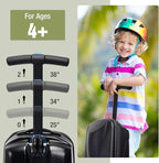 2-in-1 Ride-On Scooter Suitcase for Kids & Adults, 20” Foldable Hardshell Carry-On Luggage for Travel, Lightweight Kids Scooter Bag with Wheels