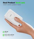 Magnetic Portable Charger, 10000mAh MagSafe Power Bank Fast Charging with Stand, 3 in 1 Travel Essential Wireless Charger Station for iPhone 17/16/15/14/13/12, Apple Watch, Airpods, White