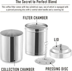 KSJONE South Indian Filter Coffee Maker 7 oz,2-4 Cups Stainless Steel Coffee Maker, Drip Coffee Brewer, Madras Kaapi Kappi, Coffee Decoction Maker
