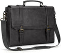 IGOLUMON Messenger Bag for Men 15.6 inch Vintage Leather Waterproof Laptop Briefcase Large Computer Laptop Bag Leather Satchel Bag Retro Shoulder Bag, Grey