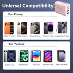 USB C Wall Fast Charger Block, 40W 4-Port Type C Chargers Fast Charging Blocks PD Power Charger Adapter+QC 3.0 USB Multiport Charger Brick for Phone 17/16/15/14/13/12 Pro Max, i-Pad, Galaxy S25-2Pack